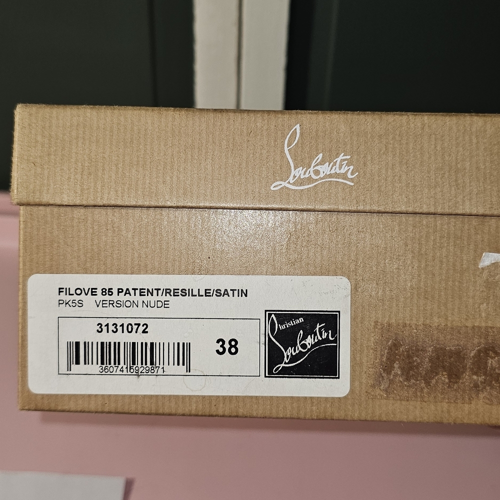 Christian Louboutin Tan Stiletto Heels with Bow Detail - Picture 8 of 9
